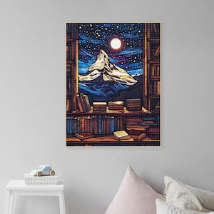 Night Court Full Drill Diamond Painting Kits 5D DIY Night Court Mosic Embroidery Cross Stitch Fantasy Book Reader Gift Book Lover Home Decor