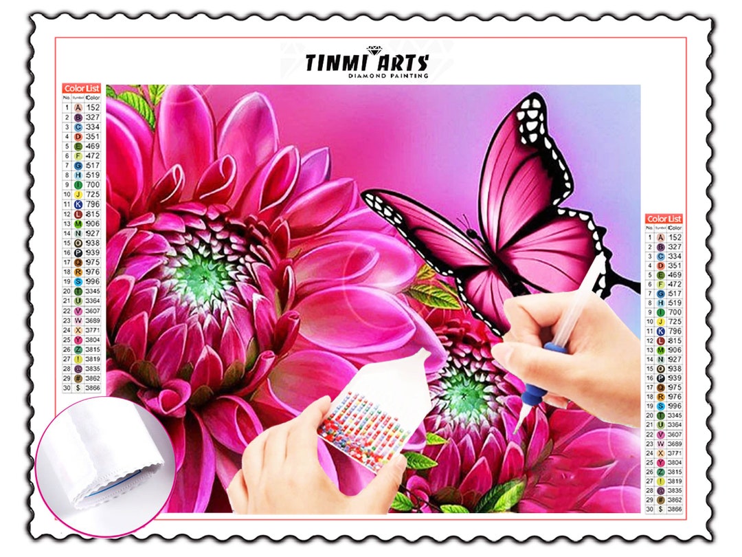 5D DIY Poured Glue Diamond Painting Kits Butterfly Animal Etsy