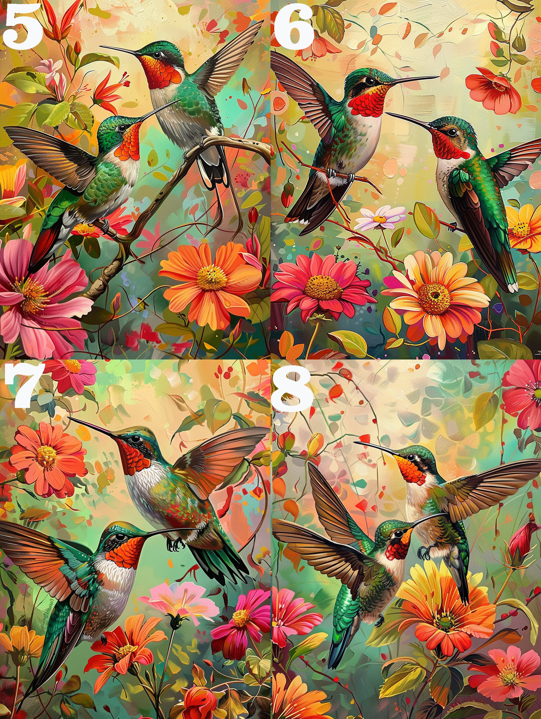 5D Diamond Painting Kits for Adults Hummingbird DIY Diamond Art Kits ...