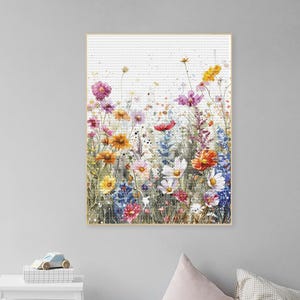 5D Wildflowers Diamond Painting Diamond Kit Flowers for Mom Gift DIY Diamond Embroidery Mosaic Rhinestone Flowers Diamond Dots Gem Arts