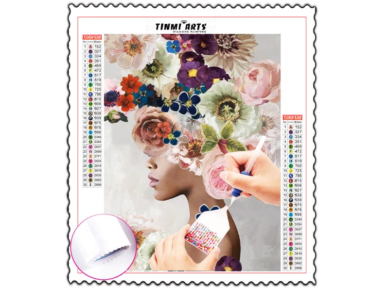 5D DIY Poured Glue Diamond Painting Kits Scalloped Edge Modern Etsy