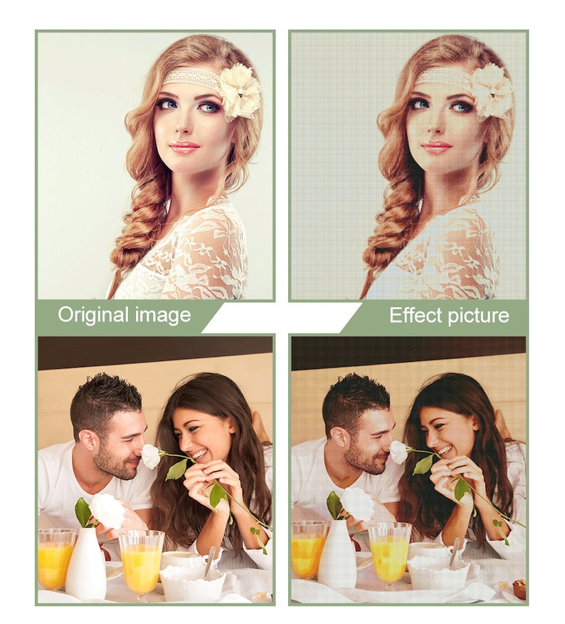 May include: Two people are sitting at a table, smiling and looking at each other. They are holding a white rose and there are two glasses of orange juice on the table.