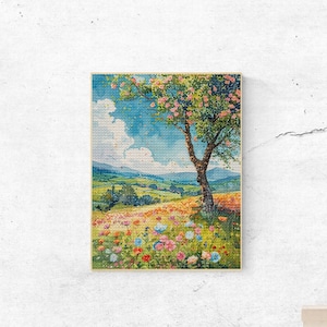Personalisierte Voll Bohrer 5D Diamant Malerei Frühling Feld Blumen Blüte Diamant Kunst, gegossener Kleber Kreuzstich, Canva Mosic Decor