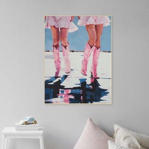 Stivali da cowboy da cowgirl sulla costa Kit di pittura a diamante a trapano completo per adulti Fai da te 5D Diamond Art Stivali Trendy Dot Punto croce Ricamo Gem Art