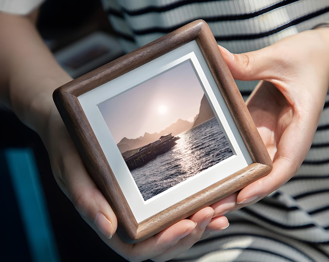 Mini Size Mortise Solid Walnut Wood Frame ,4x4，5x5,6x6，7x7，8x8,Wood Wall Frame，Poster Frame,Wall Photo Frame,Gift For Mom
