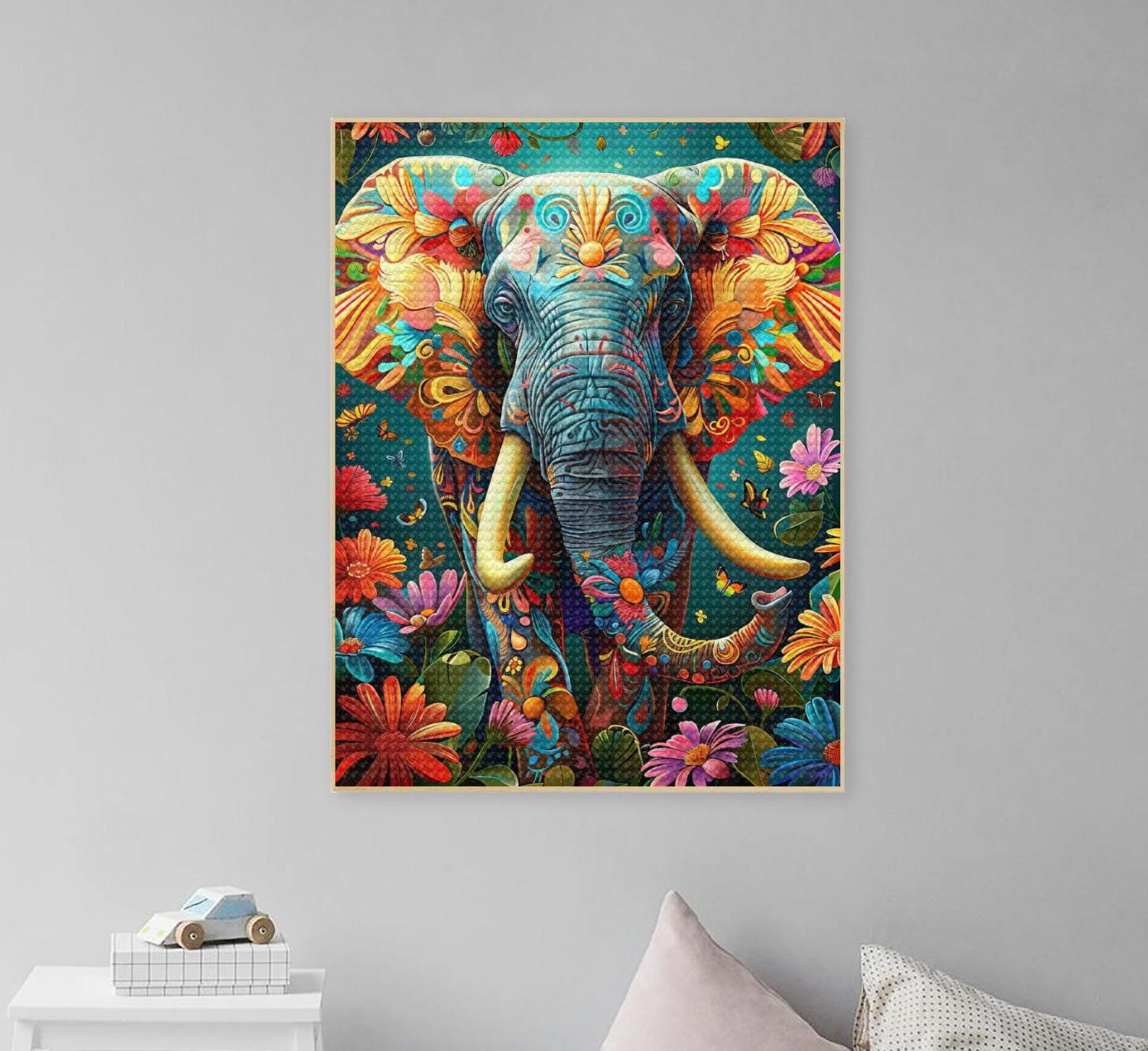 5D DIY Full Drill Square Round Elephant Diamond Painting Kits for Adult ...