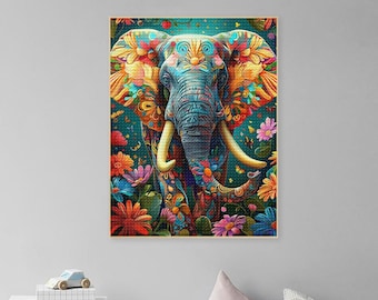 Kit Diamant Painting 5D 40x50 Cm - Motif Oiseau Et Fleur, DIY Mosaïque Strass, Pour Adultes Débutants