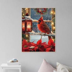 Weihnachten Kardinal Diamant Kunst Malerei Kits Erwachsene, Voll Bohrer Weihnachten Wand Kunst Wand Kunst Juwel, Kardinal Weihnachtsstern Dekor Malerei, Weihnachtsgeschenk