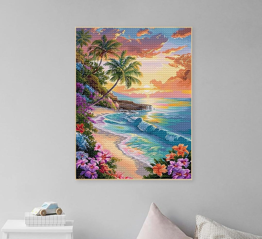 Personalised 5D DIY Diamond Painting Kits Beach Landscape Diamond Art ...