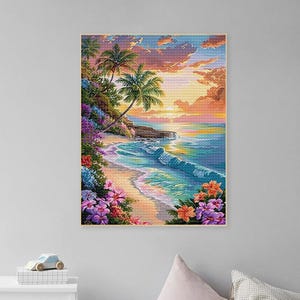 パーソナライズされた 5D DIY ダイヤモンド ペインティング キット ビーチ風景 ダイヤモンド アート 大人用 ダイヤモンド ドット ペインティング ダイヤモンド 宝石 新築祝い ギフト