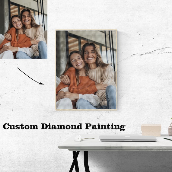 Custom Diamond Painting,Custom Photo Gift,Personalized 5D Full Drill Diamond Art,DIY Gift for Family,Anniversary Birthday Gift for Her/Him