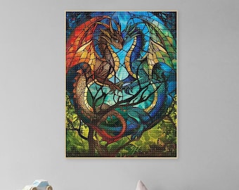 Instarry DIY 5D Diamond Painting Drago Cinese Paint by Numbers Dipinti