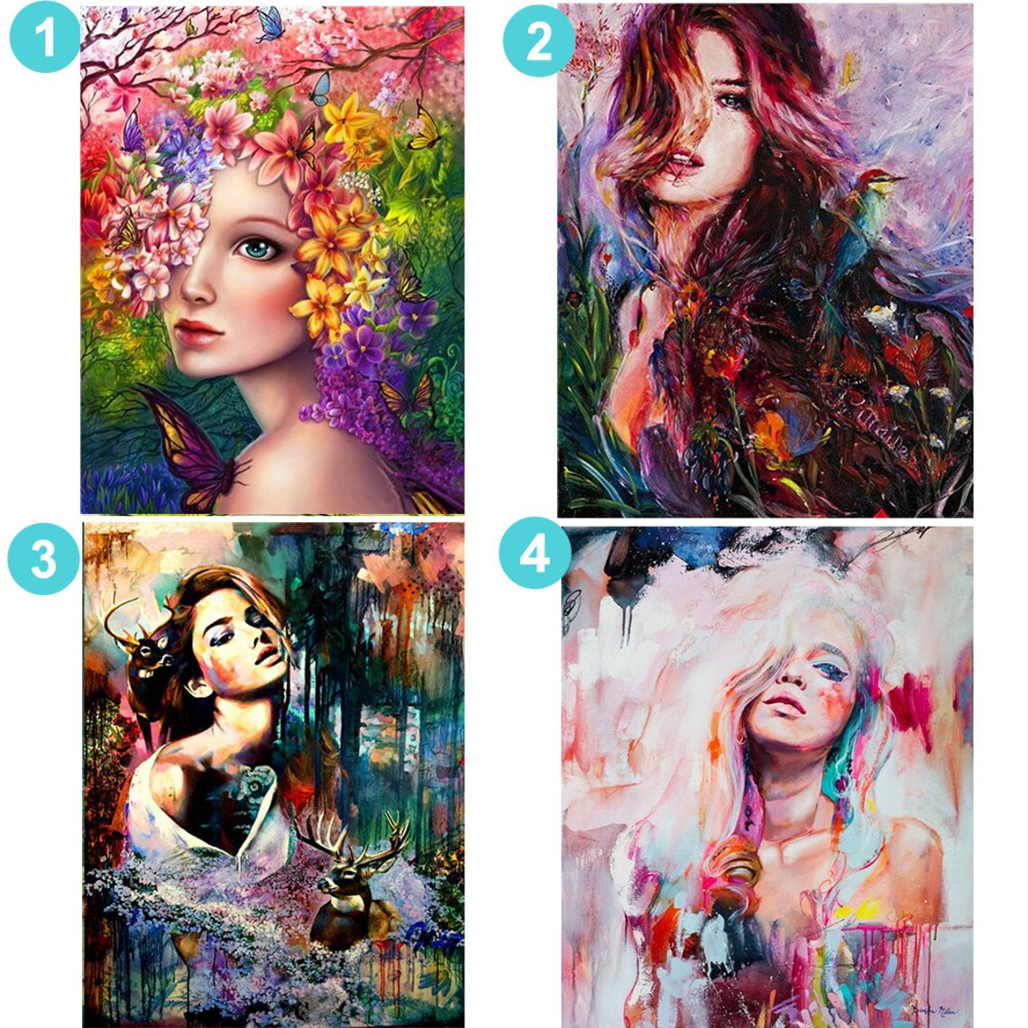 DIY 5D Poured Glue Diamond Painting Kits Scalloped Edge Canvas Etsy