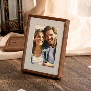 Solid Wood Photo Frame Rustic Walnut Picture Frames,Wooden Frame Bilderrahmen Holz Frame,Anniversary Wedding Couple Gift Christmas Gift