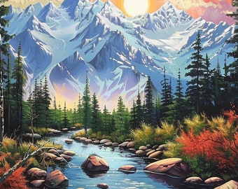 SHEGZHUC Pittura diamante paesaggio autunno 50 x 40 cm pittura diamante casa kit di pittura diamante per adulti case punto croce casa diamante arte lago foglia d'acero rosso