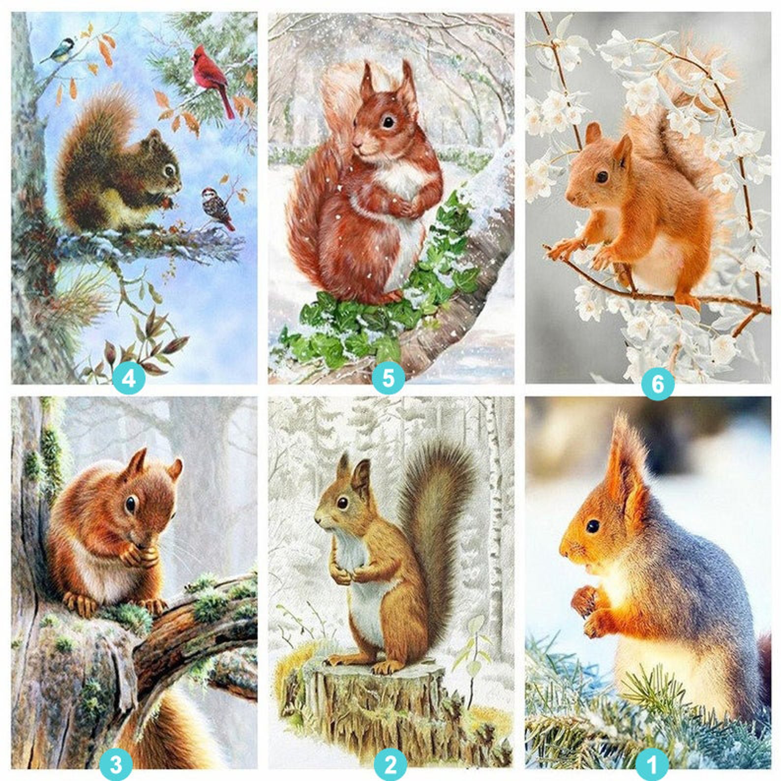 5D DIY Diamond Painting Kits Full Round With AB Drill Squirrel | Etsy