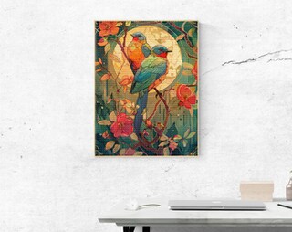 DPHERO Kit Diamond Painting Uccello Blu – 5D Fai Da Te Con Tela Impermeabile, 12x16 Pollici, Per Adulti E Principianti
