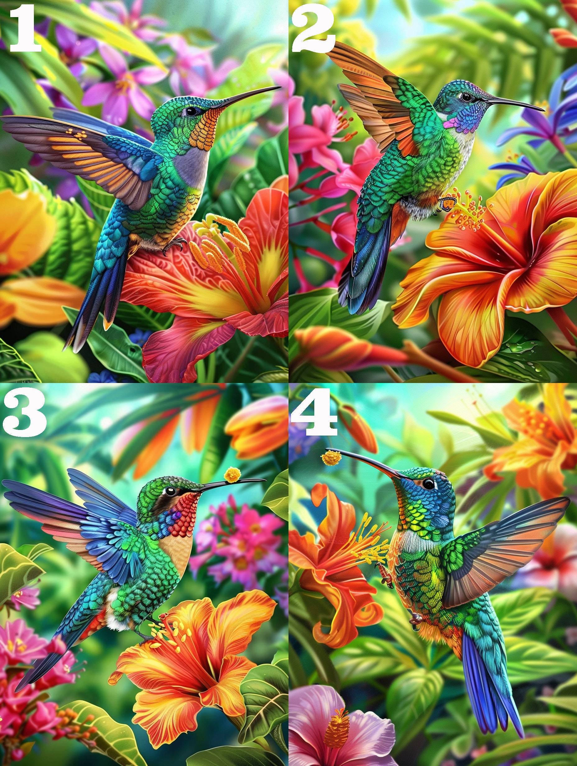5D Diamond Painting Kits for Adults Hummingbird DIY Diamond Art Kits ...