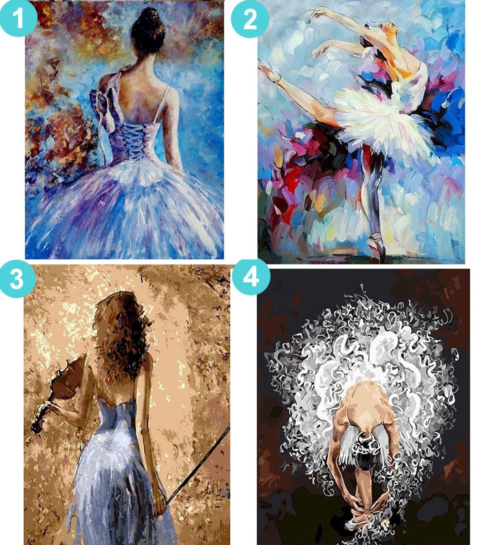 5D DIY Poured Glue Diamond Painting Kits Canvas Dancer Full Etsy