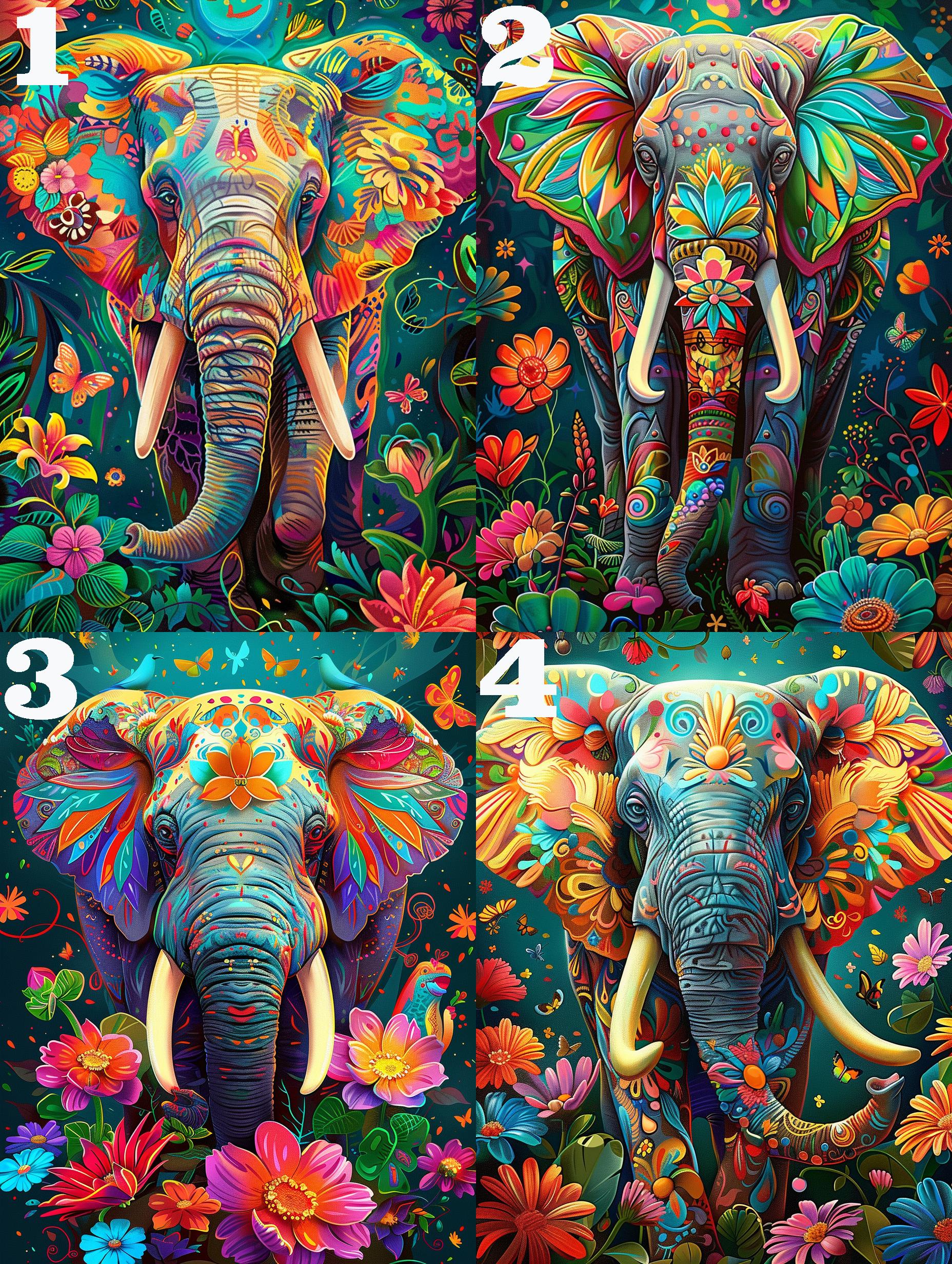 5D DIY Full Drill Square Round Elephant Diamond Painting Kits for Adult ...
