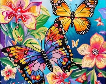 Full Drill Diamond Painting Kits Butterfly 5D DIY Diamond Art For Adult Butterfly Cross Stitch Gem Mosaic Embroidery Decor Housewarming Gift