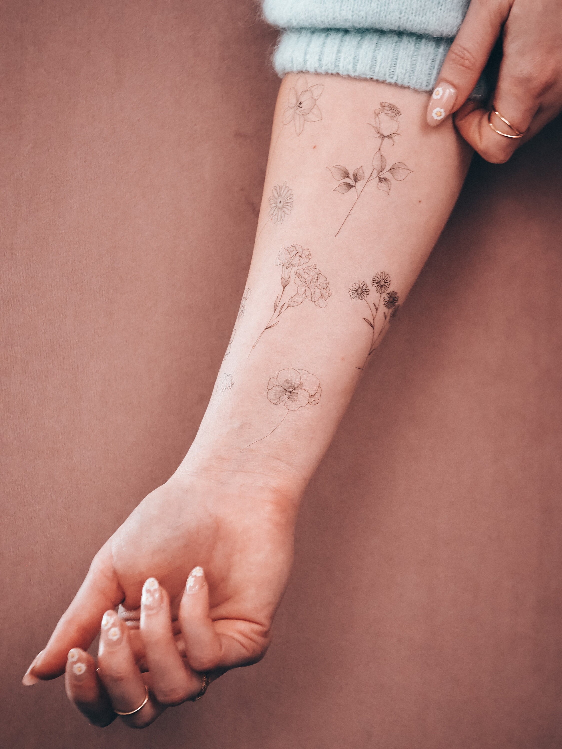 Temporäre Tattoos 12 Geburtsblumen Set JanuarDezember Etsy