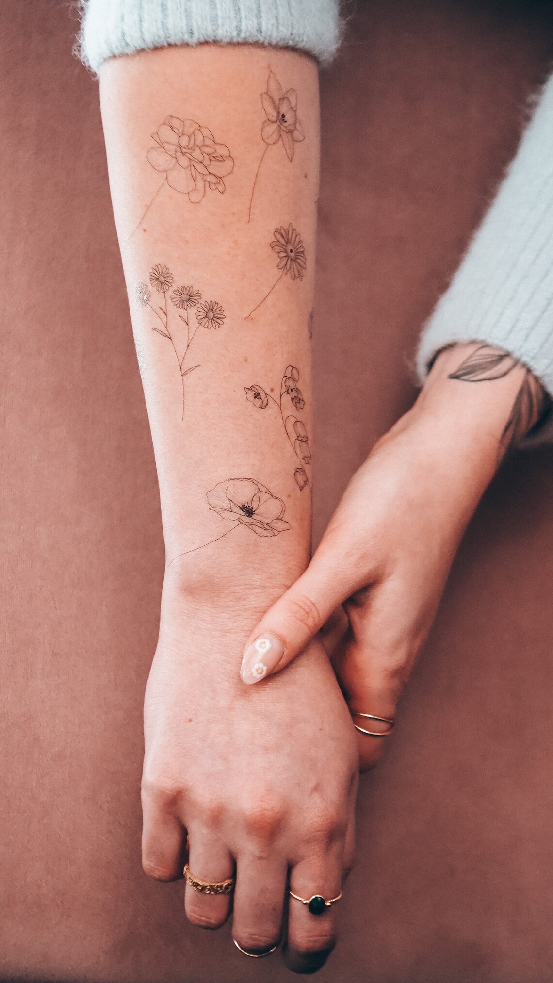 Temporäre Tattoos 6 Geburtsblumen JuliDezember Mohnblume Etsy