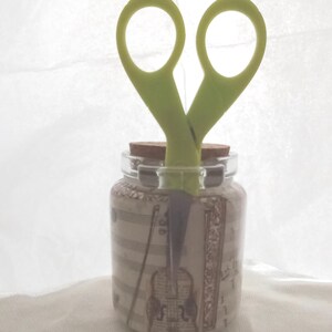 ORT Jar - Decorated with Butterflies, Vintage Paper, Music Sheets Scissor Holder