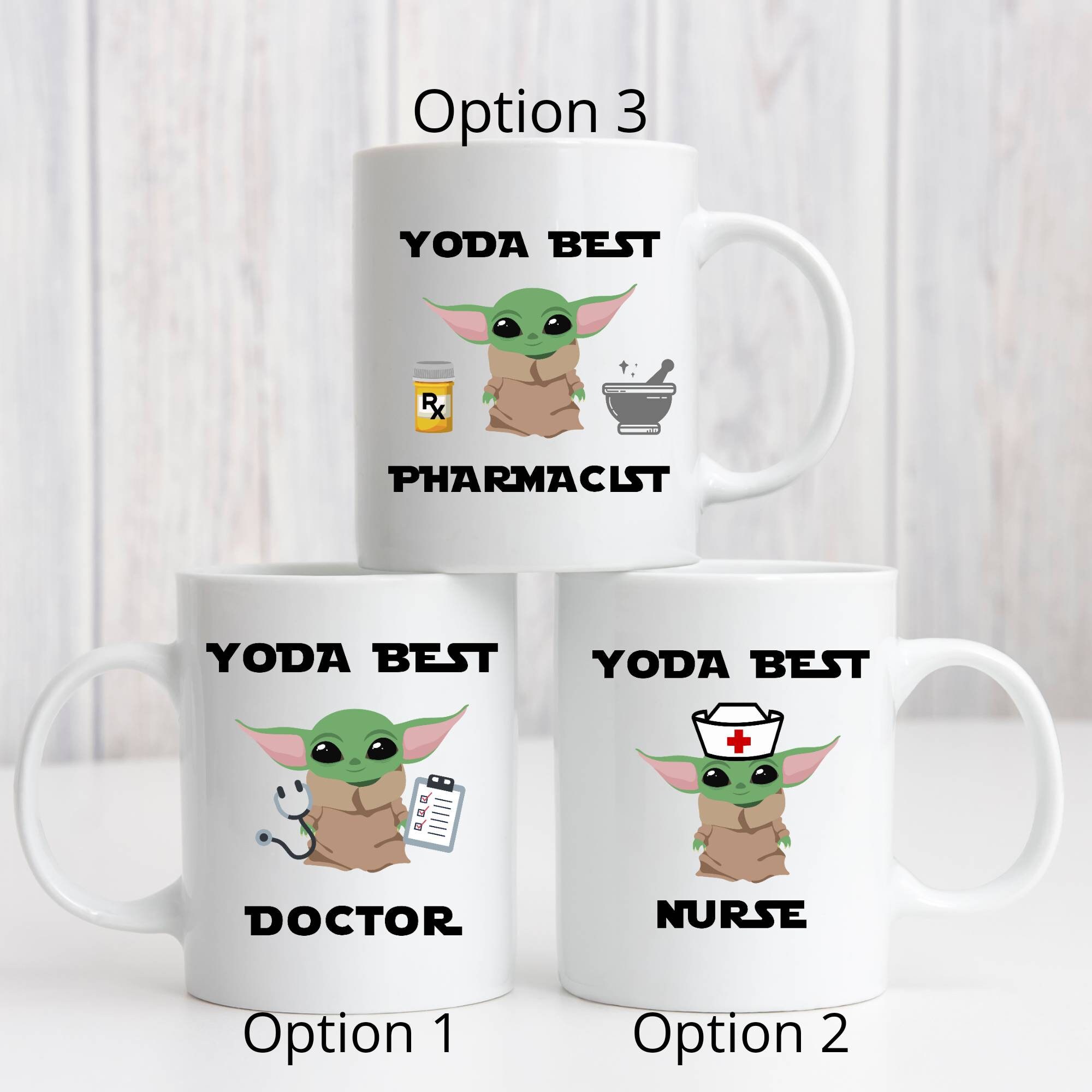 Baby Yoda Best Doctor Nurse Pharmacist Gift Star Wars Yoda Mug Etsy