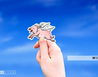 Flying Pig stickers - "When Pigs Fly" handmade vinyl sticker collection