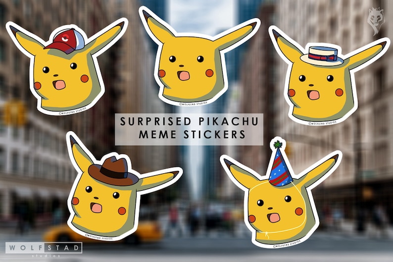 Surprised Pikachu MEME Sticker Collection - Handmade Vinyl Decal - Etsy