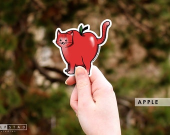 Kitty-Fruits vinyl stickers - handmade cat fruit decals