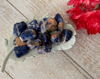 Tumbled Sunset Sodalite, Sodalite and Orange Feldspar