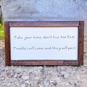 Decor For Baby Boy, Simple Man Lyrics, Nursery Decor for Boy, Lynyrd Skynyrd Lyrics, Music Lyrics Sign, Take Your Time, Don&#39;t Live Too Fast