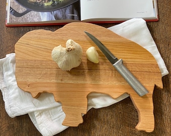 Buffalo Cutting Board: Handmade Wooden Buffalo Bills Fan Gift