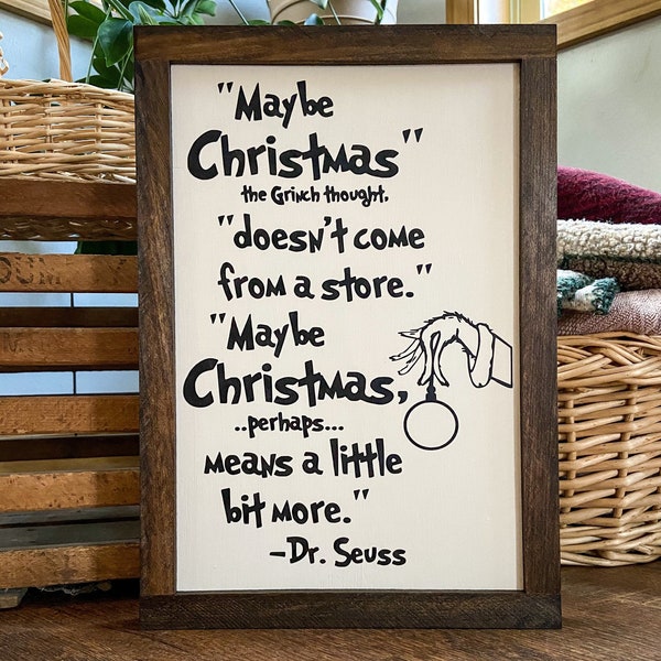 Grinch Christmas Decoration, Grinch Sign, Dr. Suess Wall Decor, Grinch Quote, Farmhouse Christmas Sign, Christmas Quote Sign