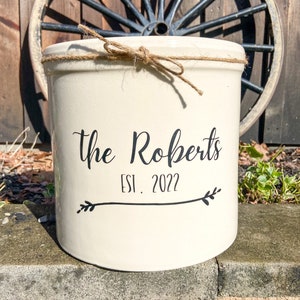 Personalized Couples Gift, Personalized Couples Christmas Gift, Personalized Crock, 2 Gallon Crock, Ceramic Stoneware, Made in USA