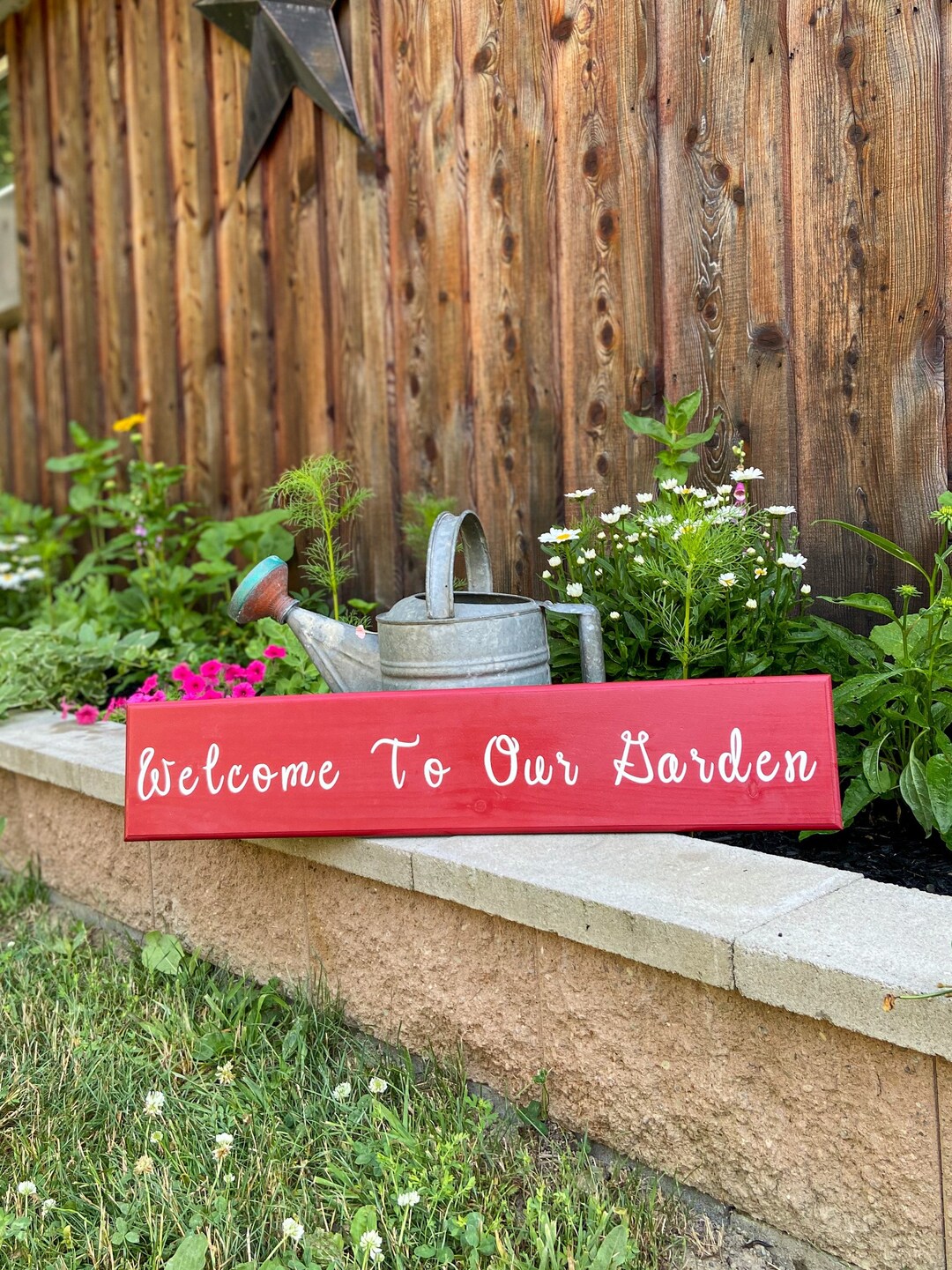 Wood Outdoor Garden Sign, Personalized Outdoor Decor, to Our
