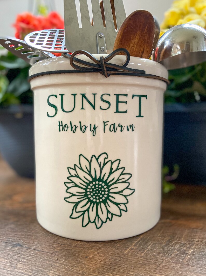 Personalized Kitchen Utensil Holder 1 Gallon Crock Etsy