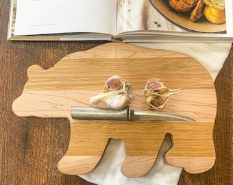 Handmade Bear Cutting Board: Rustic Cabin Kitchen Decor