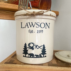 Cabin Kitchen Decor, Cabin Decoration, Bear Cabin Decor, Large Kitchen Utensil Holder, Personalized Cabin Gift, Bear Spoon Holder
