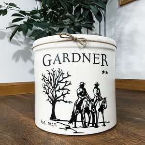 Horse Couples Gift, Personalized Stoneware, 2 Gallon Crock, Horse Decor Gift for Couples, Horse Wedding Gift, Western Horse Decor