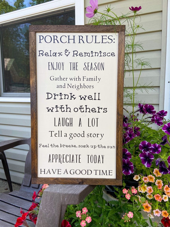 Large Wood Sign for Porch Funny Porch Sign Farmhouse Patio Etsy