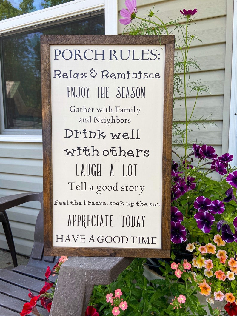 Large Wood Sign for Porch Funny Porch Sign Farmhouse Patio Etsy