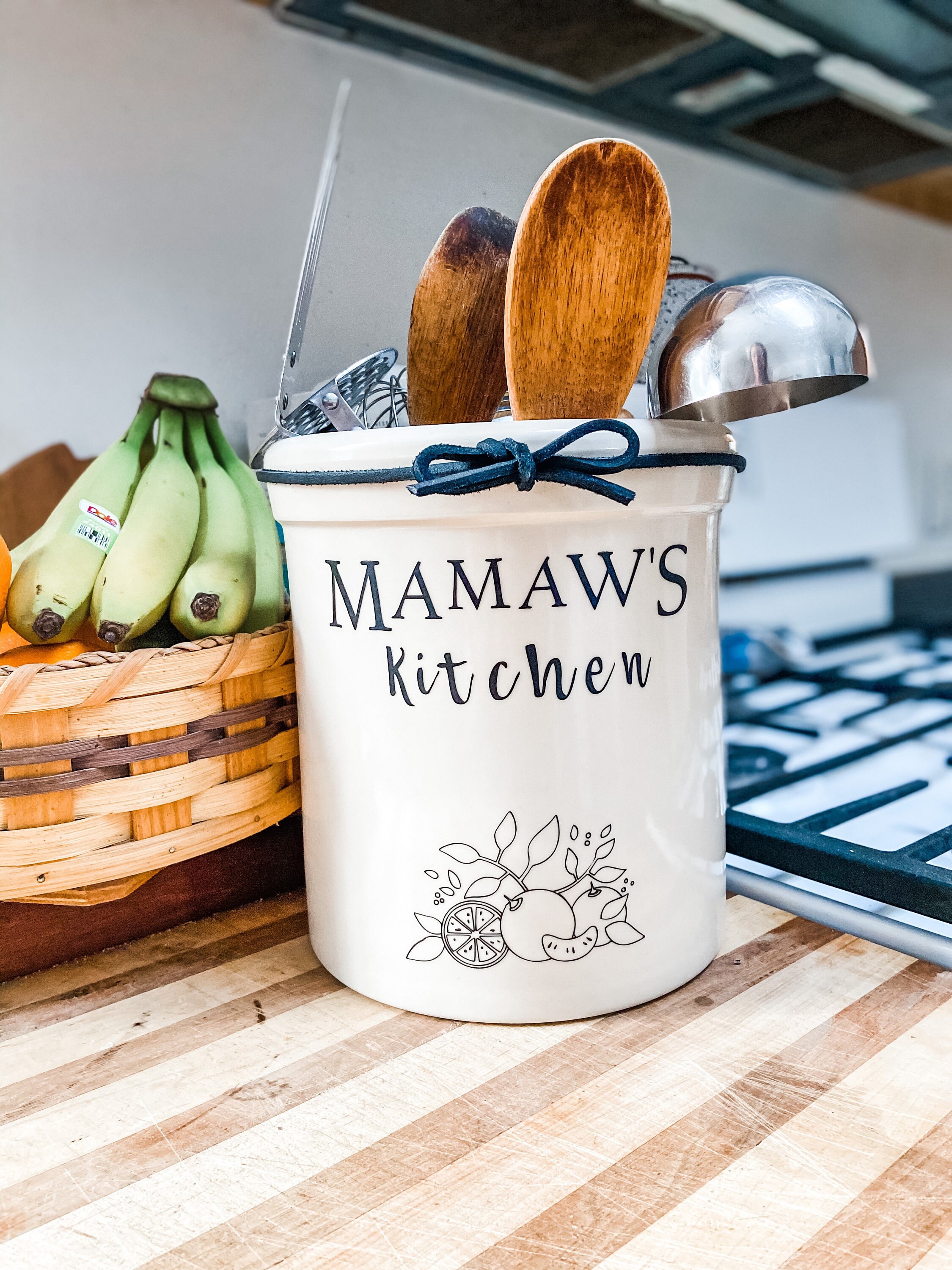 Personalized Kitchen Utensil Holder 1 Gallon Crock Etsy