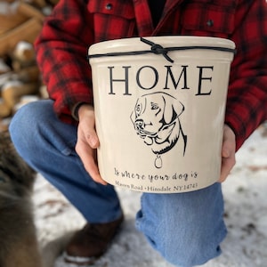 Personalized Crock, 2 Gallon Crock, Customized Stoneware, Custom Stoneware, Dog Lover Gift, Lab Mom, Gift for Dog Mom, Made in USA