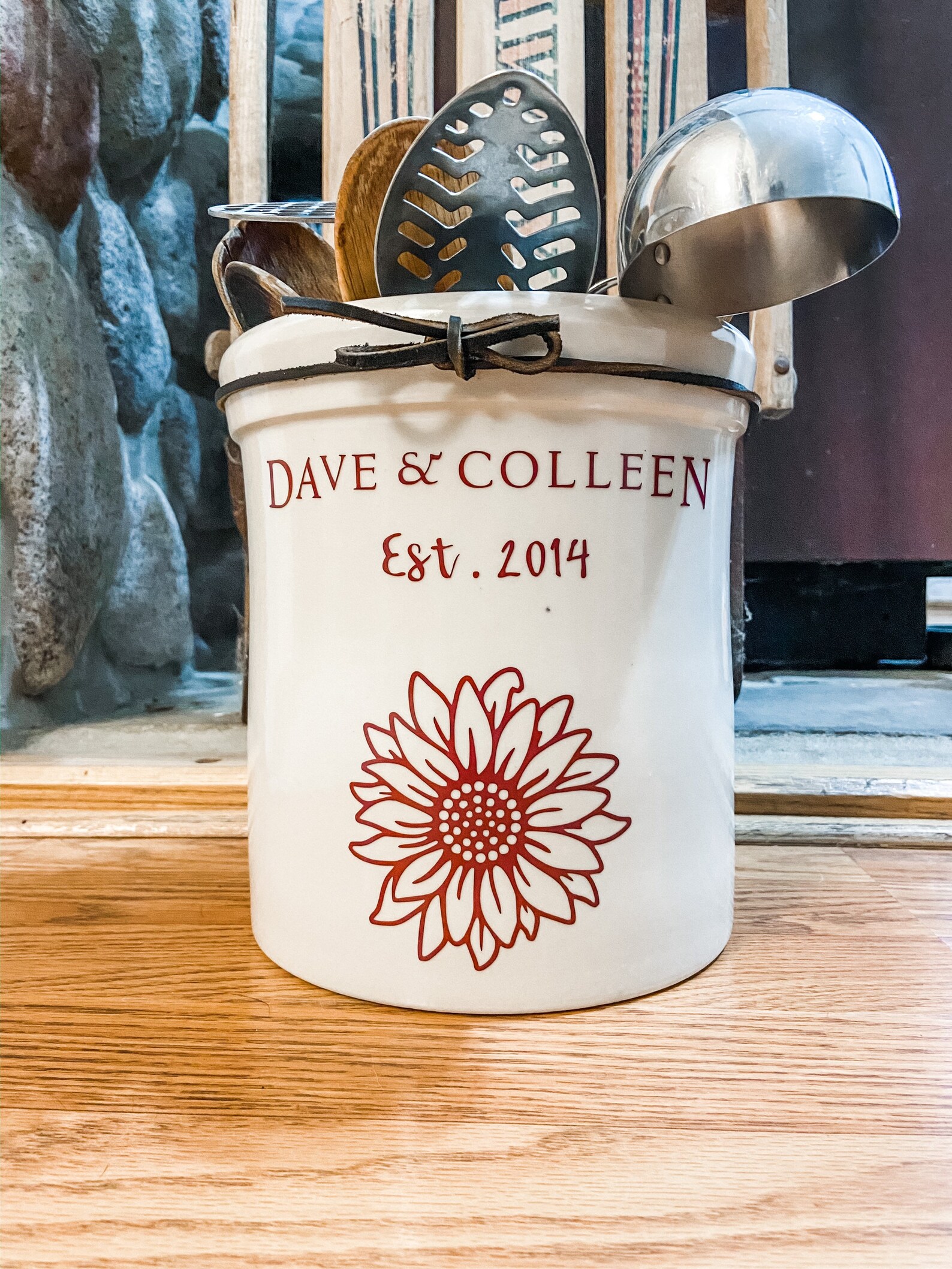 Personalized Kitchen Utensil Holder 1 Gallon Crock Etsy