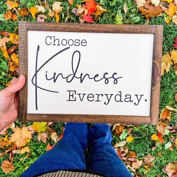 Kindness Wood Sign Etsy