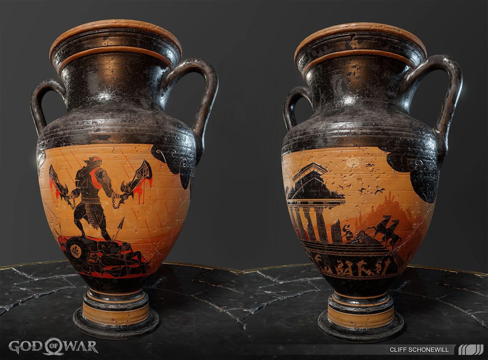 God of War Kratos Vase Etsy