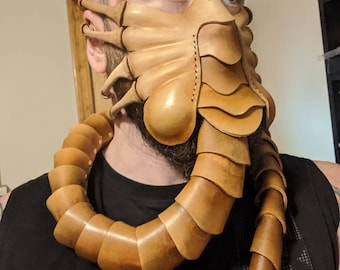 Alien facehugger leather mask